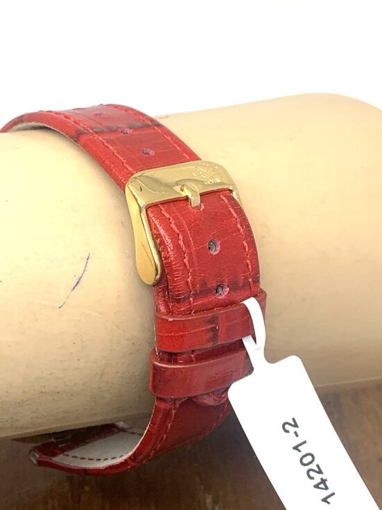 GV2 by Gevril Women\'s Watch 14201-2 Swiss Quartz Gold Red Leather Strap 36mm